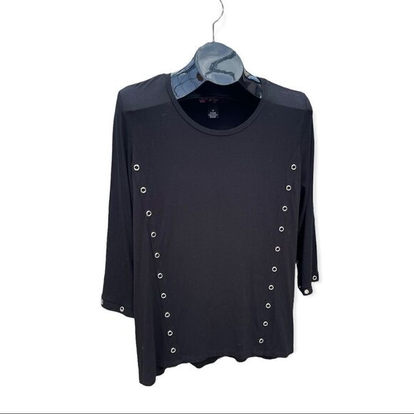 Peck & Peck Black High Low Blouse Size M - Picture 1 of 6